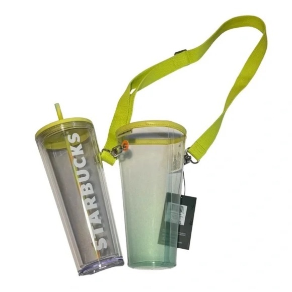 Starbucks Other - Starbucks Tumbler 24 oz Lime Green Cold Cup & Carry Case Tumbler NWT